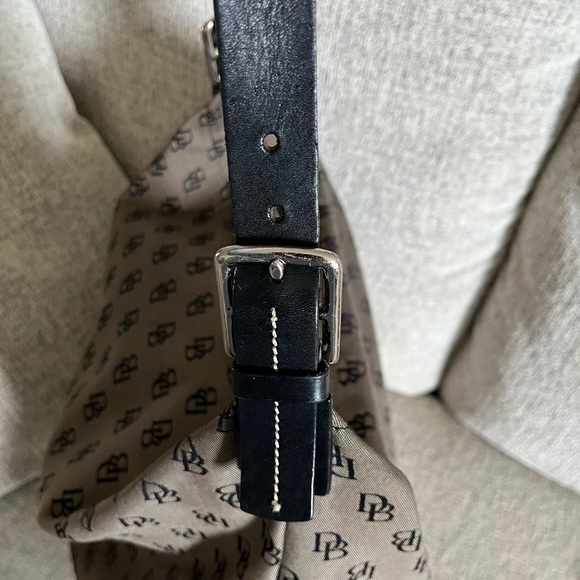 Dooney and Bourke Black&Brown Monogram Large Canvas and Leather Tote 18x13 - Picture 9 of 14